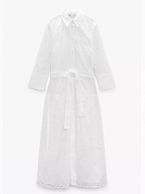 ZARA EMBROIDERED MIDI DRESS